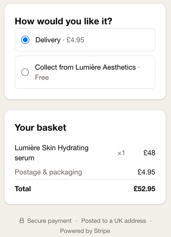 Complete delivery, collection and basket panels